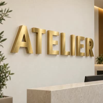 Gold Stainless Steel Box Letters