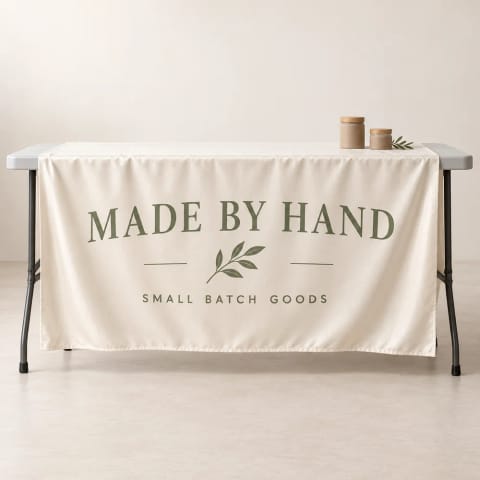 Fabric Sign — Drape your message over a market table
