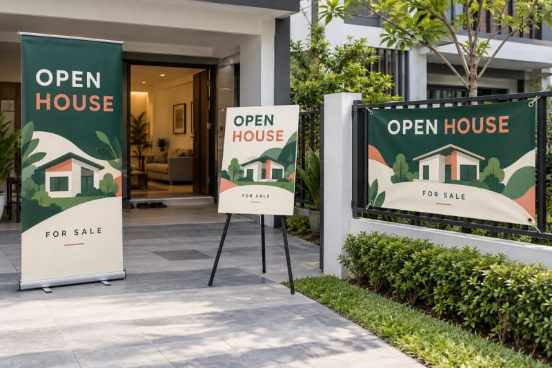 Property agents: Point visitors to the property, welcome them at the entrance and display the key details.
