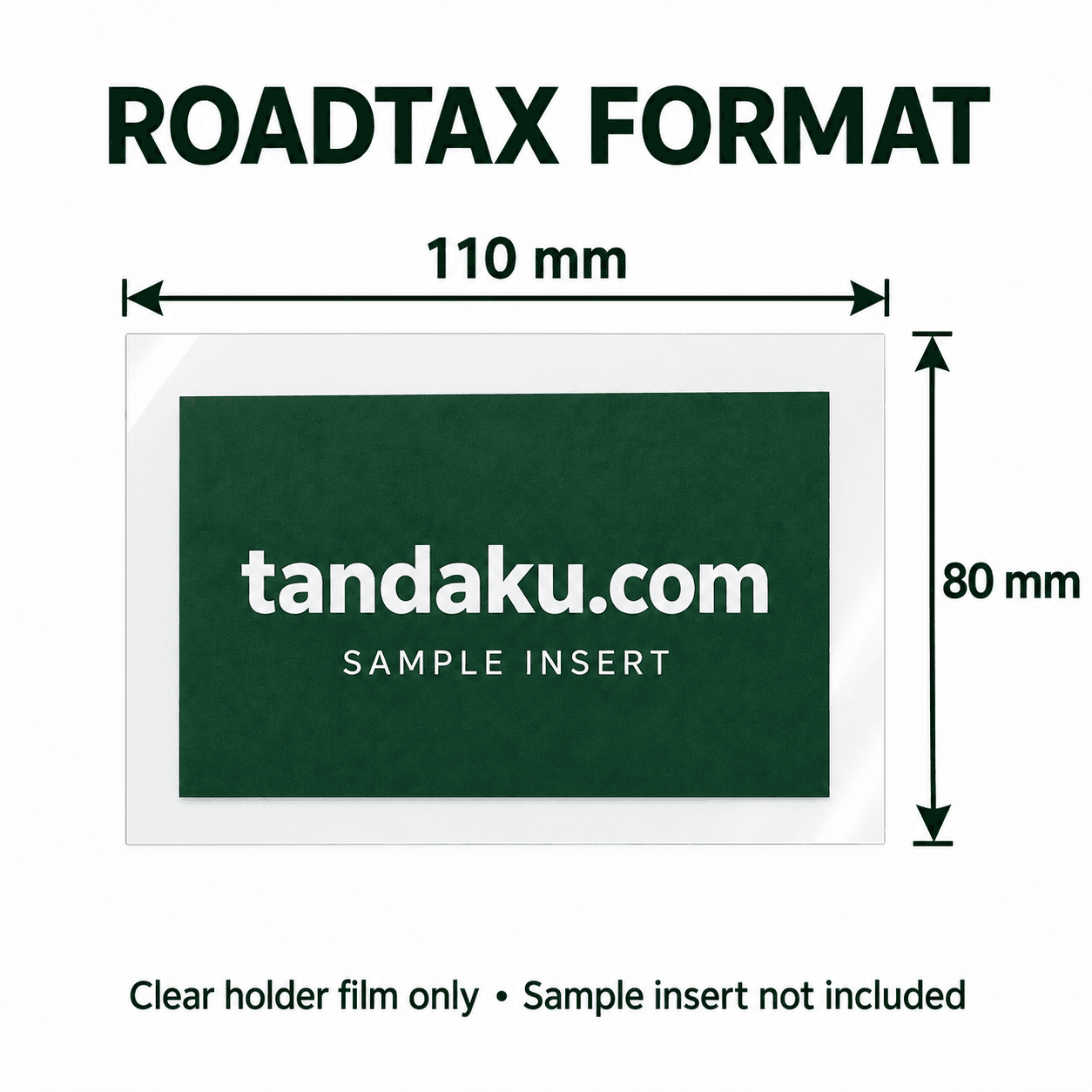 Tandaku.com Clear Windscreen Holder Film | Roadtax RFID Puspakom | Transparent Static Cling — Roadtax Sticker variation