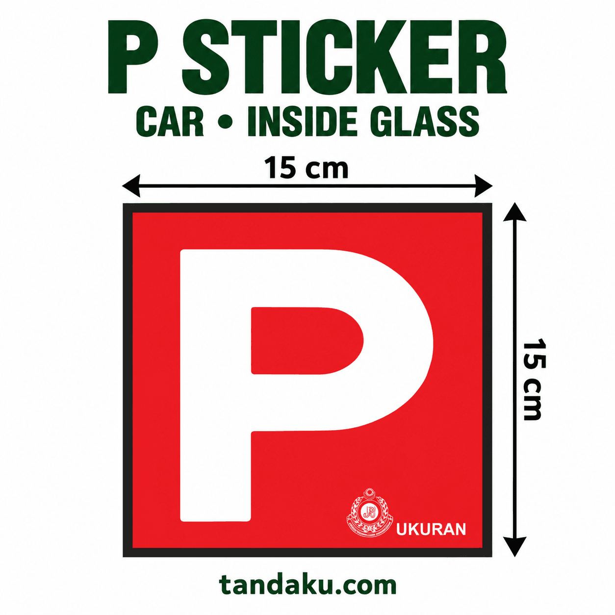 Tandaku.com P L Licence Sticker | Car 15cm & Motorcycle Options | Inside Outside Mount — P License for Car variation