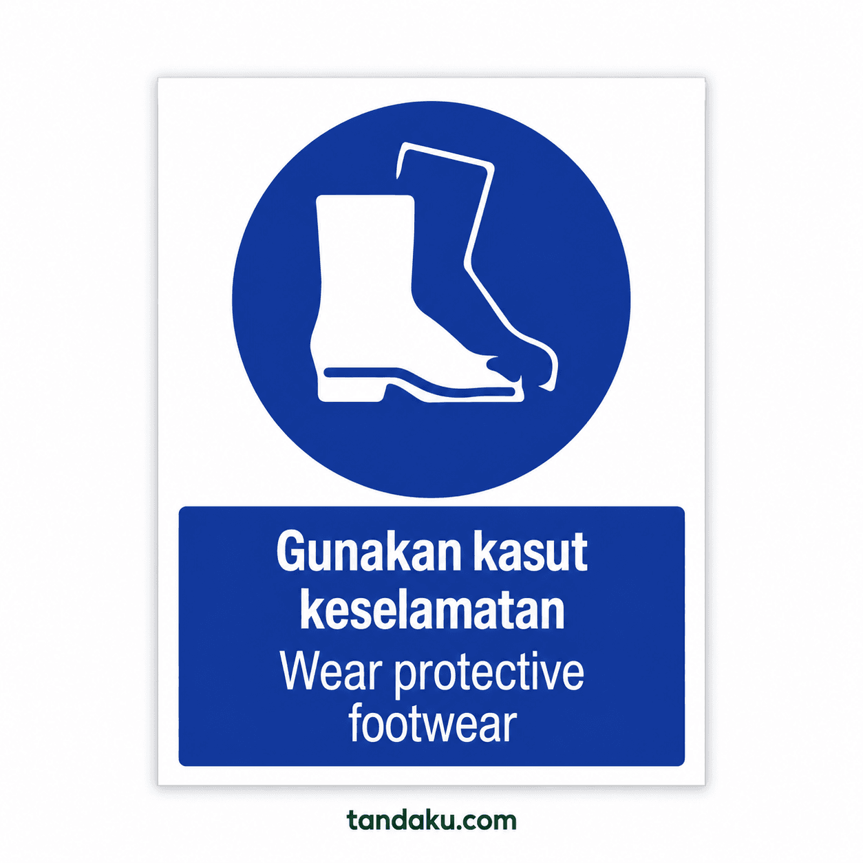Tandaku.com PPE Safety Signboard | Wear Helmet Eye Protection Vest | Papan Tanda Keselamatan