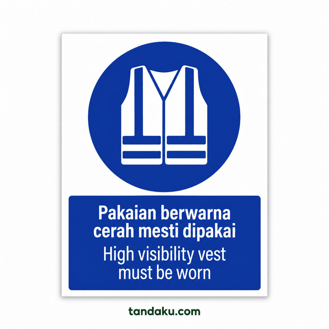 Tandaku.com PPE Safety Signboard | Wear Helmet Eye Protection Vest | Papan Tanda Keselamatan