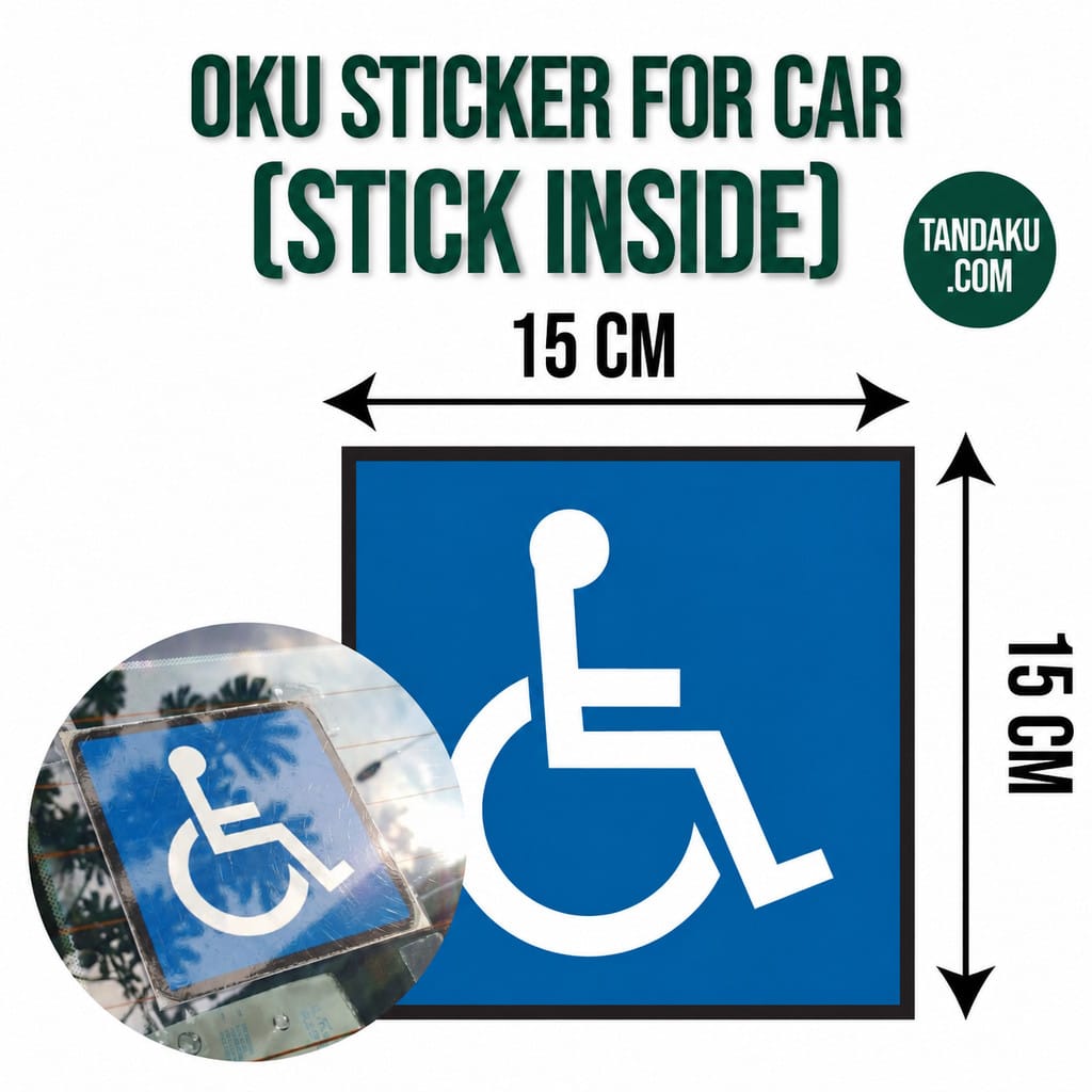 Tandaku.com OKU Car & Motorcycle Sticker | 15cm Stick Inside / 9.5cm Stick Outside — OKU Car Sticker variation