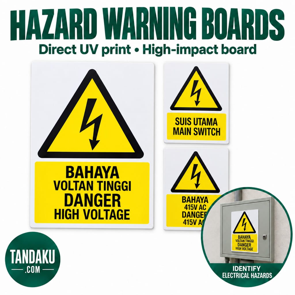 Tandaku.com Electrical Hazard Warning Signboard | High Voltage 240V 415V Main Switch Safety Sign