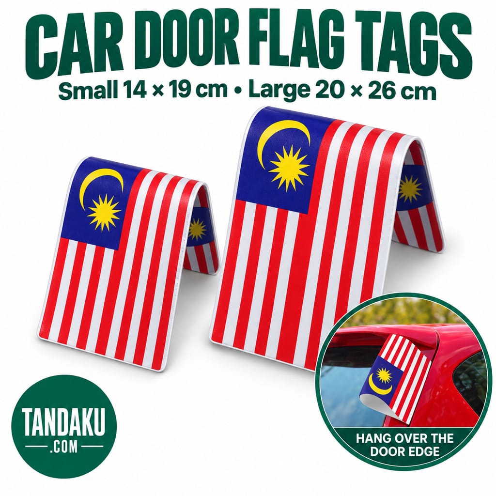 Tandaku.com Car Door Flag Tag Malaysia & State Flags | Merdeka Hanging Vehicle Decoration S L