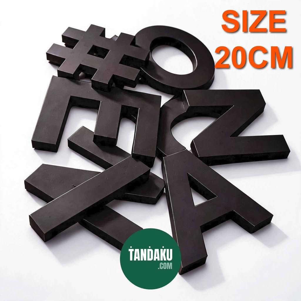 20cm black ready-stock PVC letters