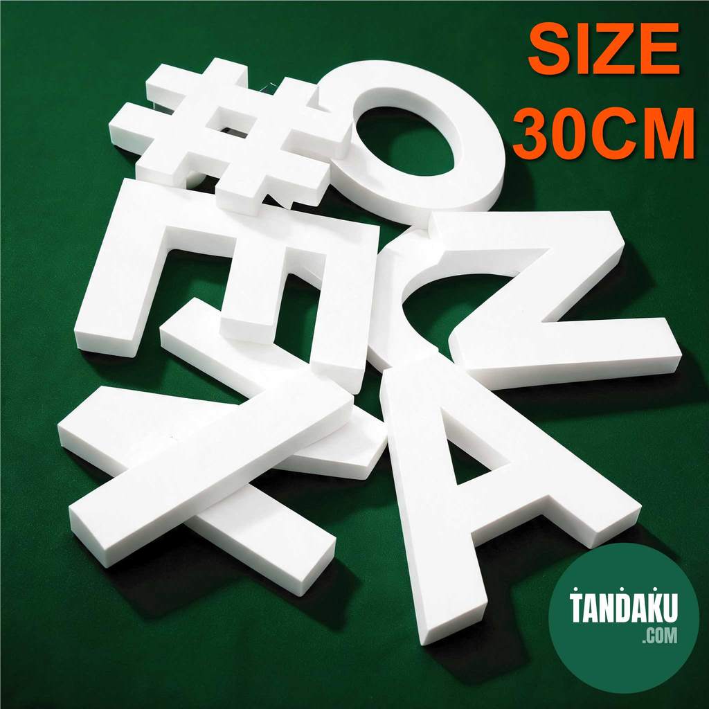 30cm white ready-stock PVC letters