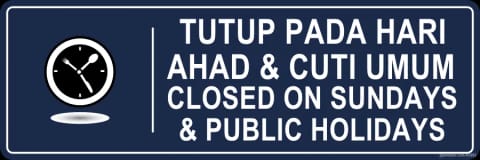 Closed Sundays Public Holidays Sign