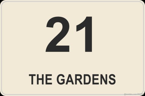 House Number Cream Plate