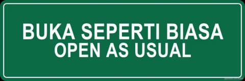 Open As Usual Sign