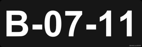 Unit Number Plate Black