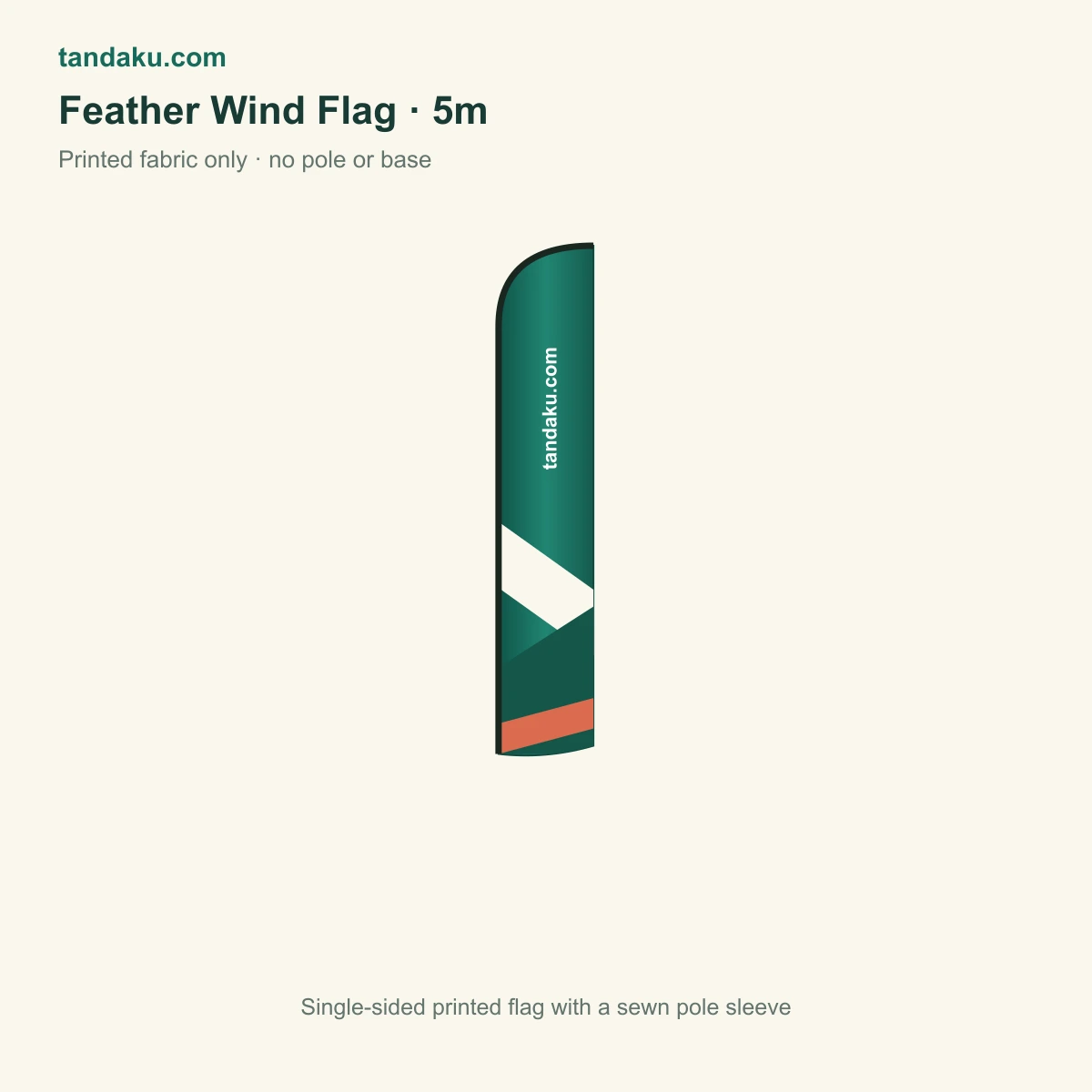 Feather Wind Flag 5m · Printing Only (No Stand) · Mesh Fabric 110gsm material example