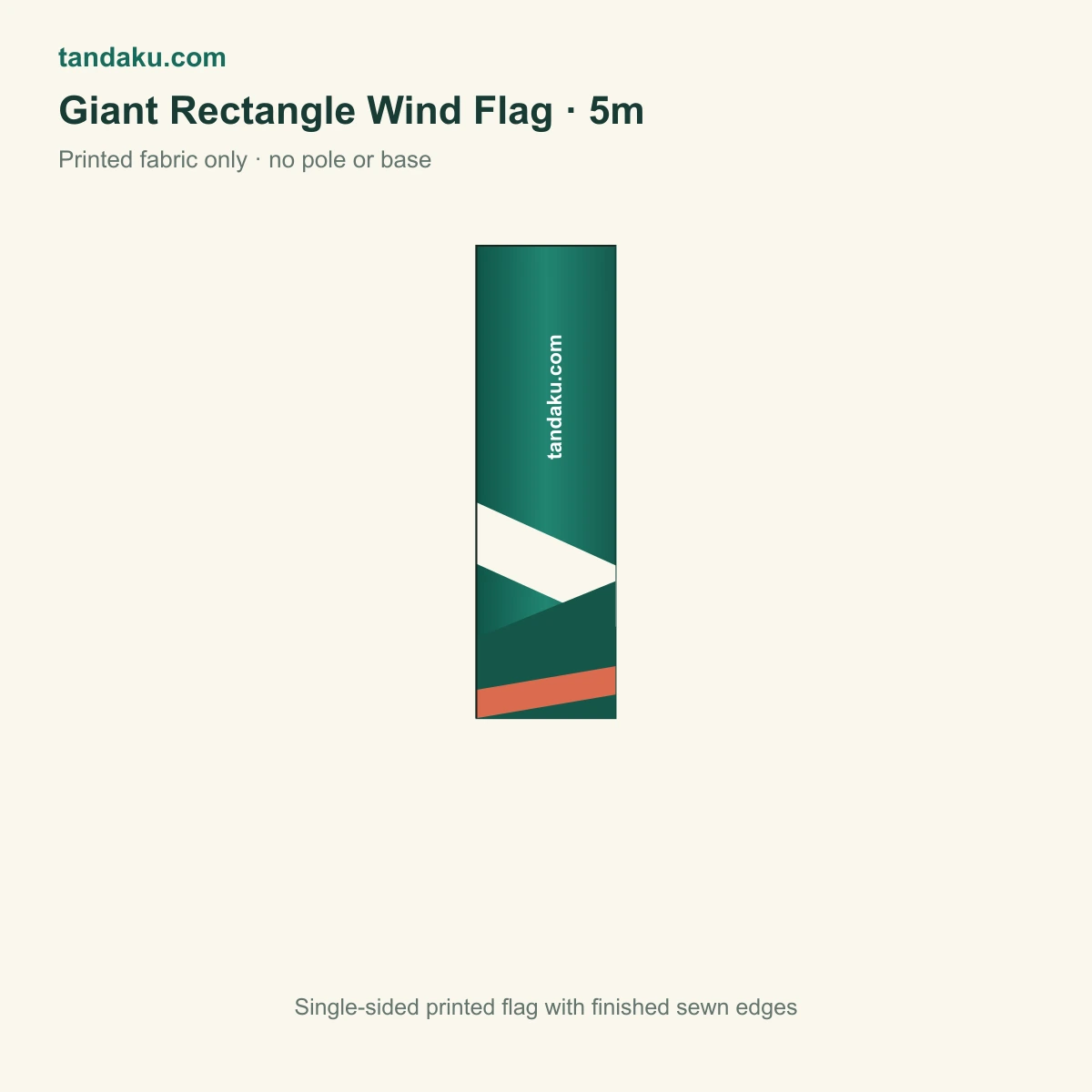 Giant Rectangle Wind Flag 5m · Printing Only (No Stand) · Mesh Fabric 110gsm material example