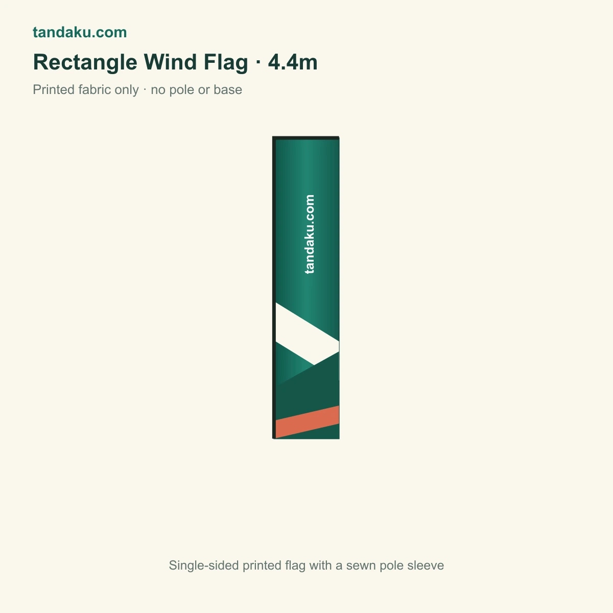 Rectangle Wind Flag 4.4m · Printing Only (No Stand) · Mesh Fabric 110gsm material example
