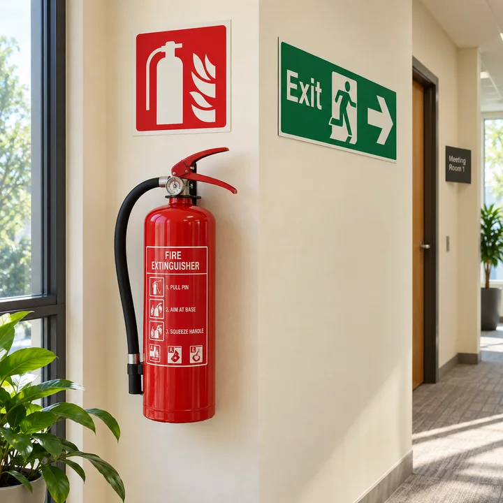 Fire & Emergency: illustrative example of signs in use