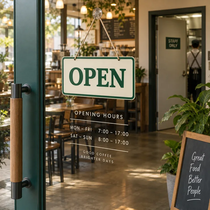 Shops & Hospitality: illustrative example of signs in use