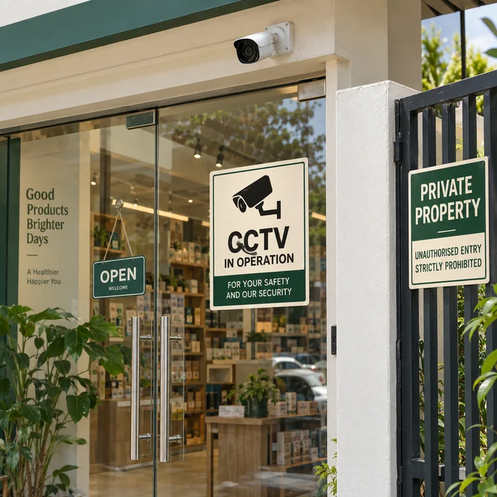 CCTV & Security Signs: illustrative example of signs in use