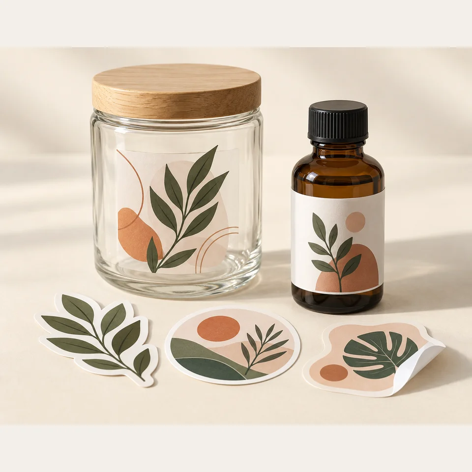 Stickers: illustrative product examples