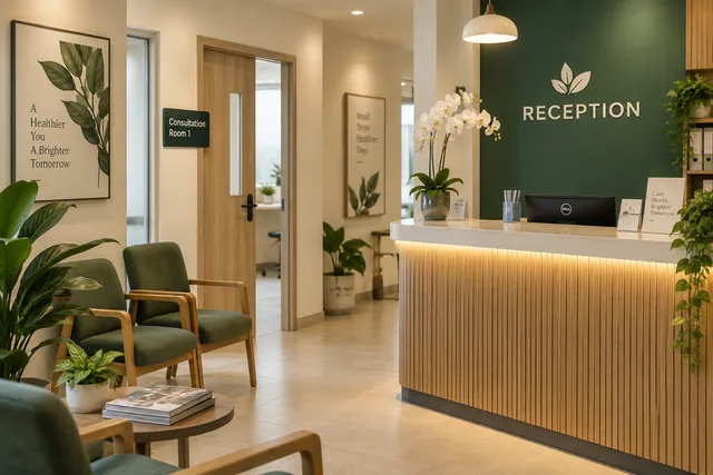 Clinic reception and consultation room signs