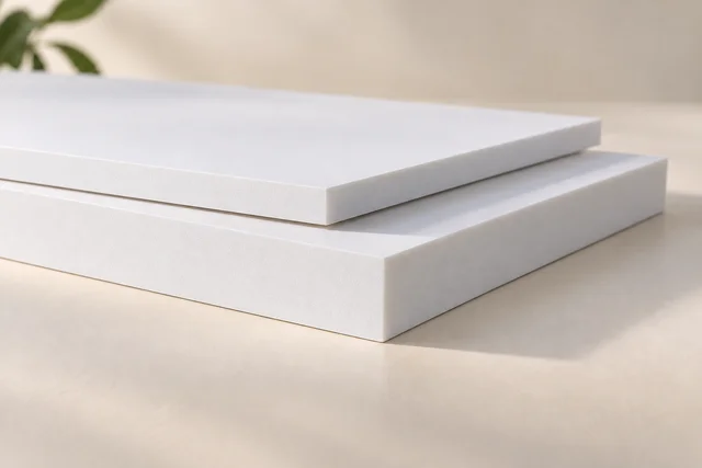 Illustrated comparison of 5mm and 10mm white PVC foamboard edges