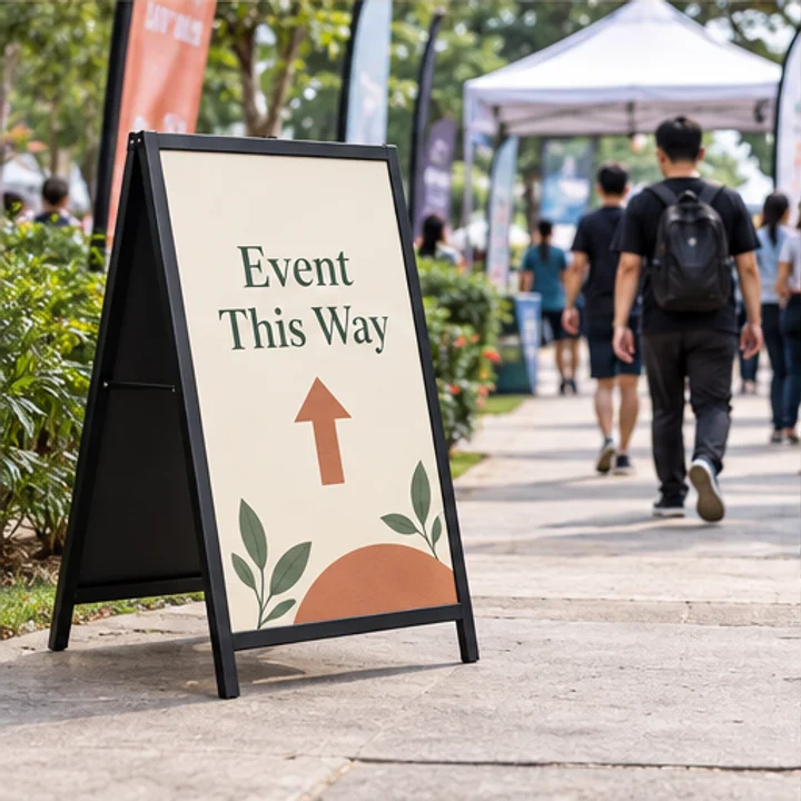 Metal A-Frame: guide attendees - Event walkway edge