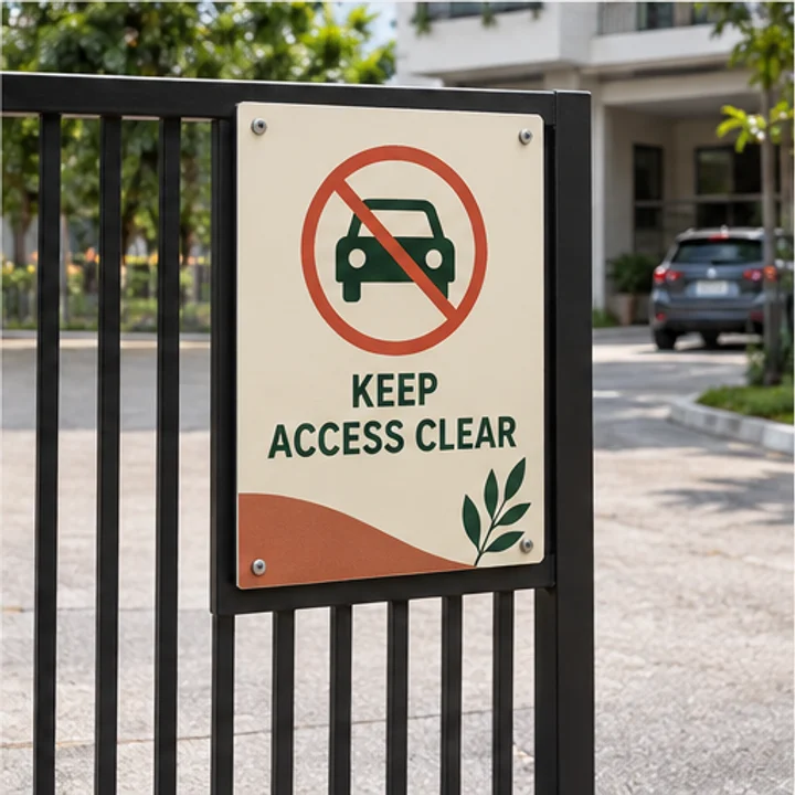 3mm ACP Sheet: keep access clear - Driveway or gate