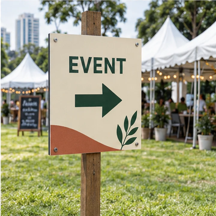 3mm ACP Sheet: guide arriving visitors - Outdoor event directions