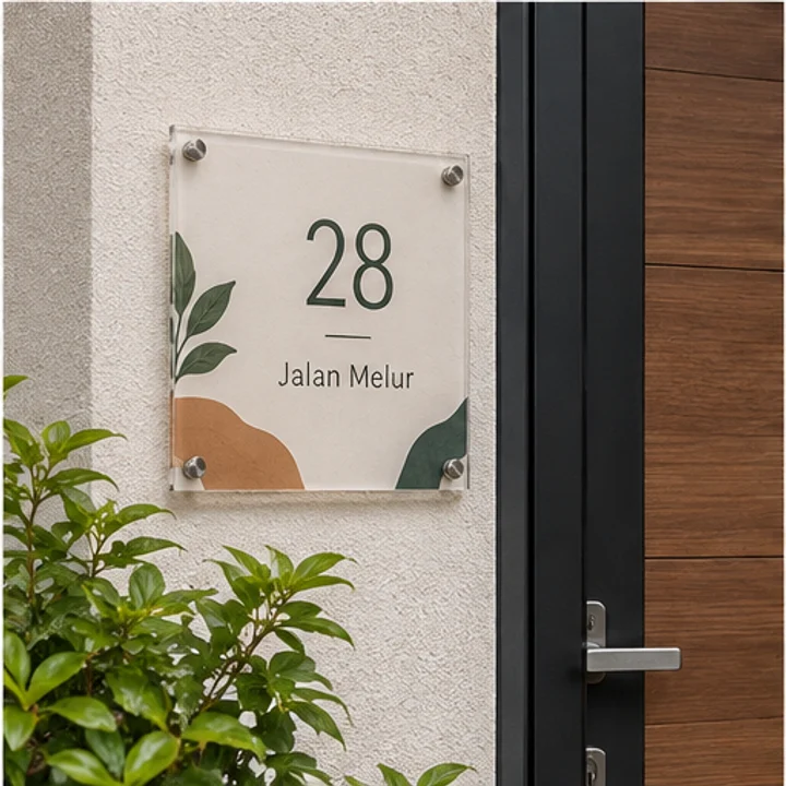 Acrylic: add a name plaque - Sheltered front entrance