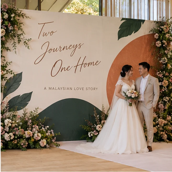 Large-format Backdrop: create a photo background - Wedding photo area with support