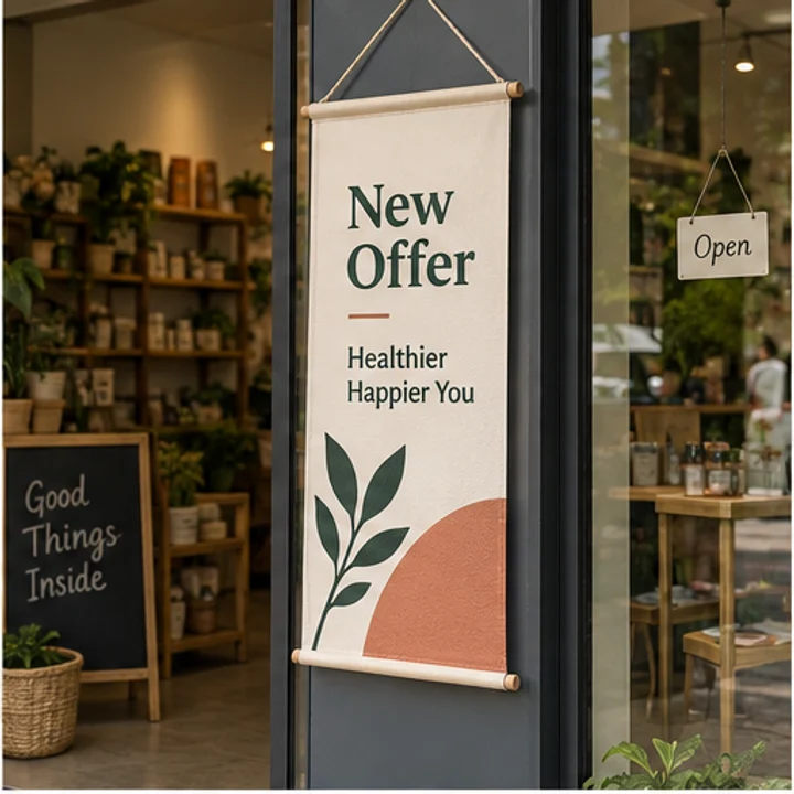 Bunting: promote a new offer - Shop entrance