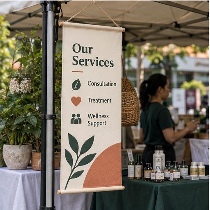 Bunting: list your services - Covered stall side
