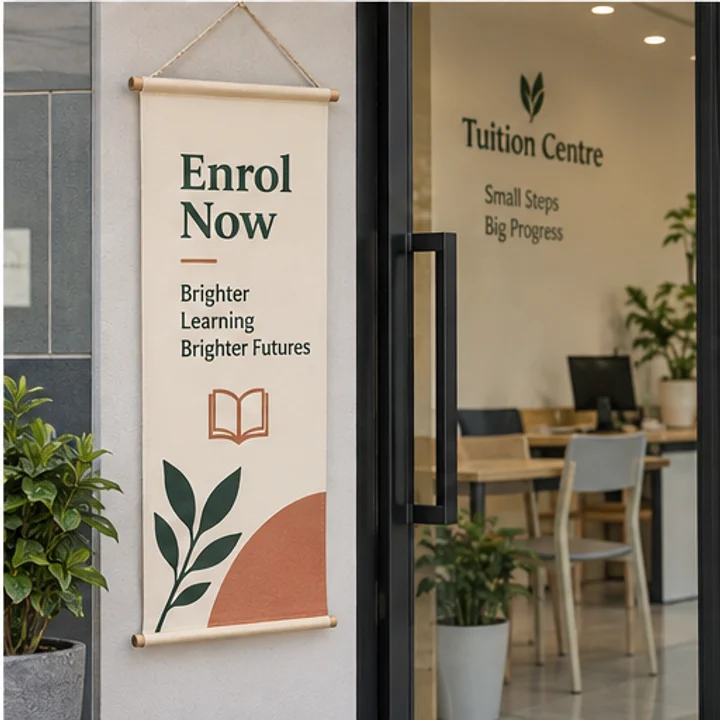 Bunting: advertise enrolment - Tuition-centre entrance