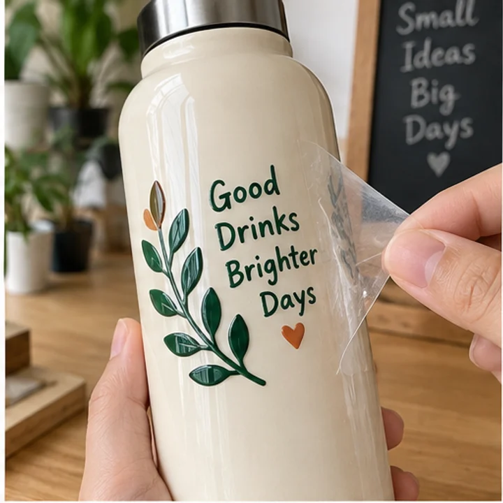 DTF Stickers: brand drinkware - Smooth rigid cups or bottles