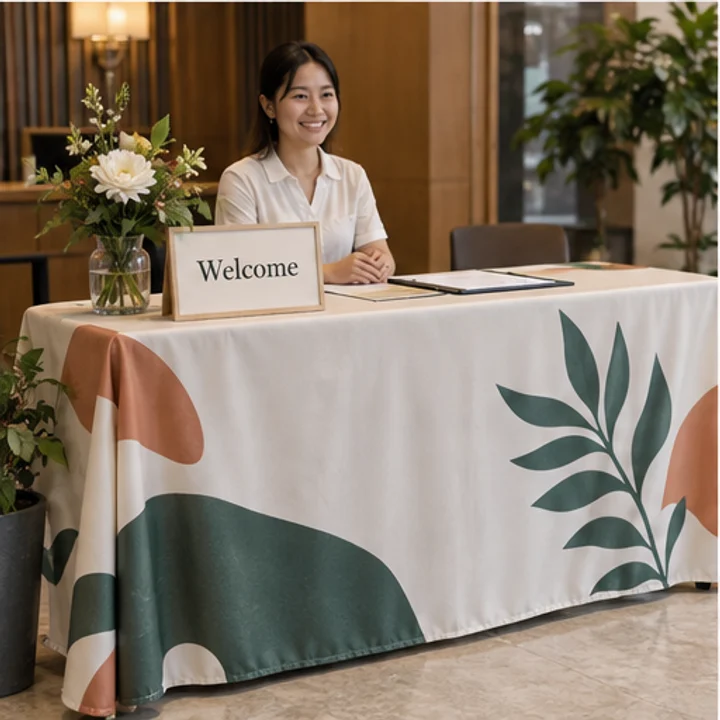 Fabric Sign: decorate a welcome table - Reception table front