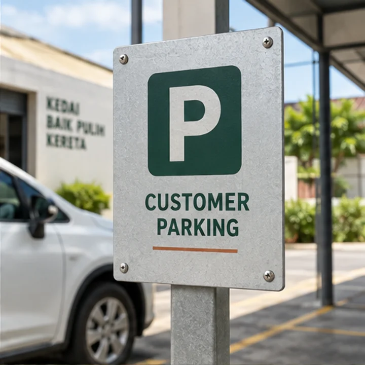 1.5mm Galvo Steel: display parking notices - Supported parking sign