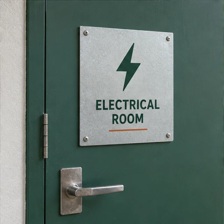 1.5mm Galvo Steel: mark utility rooms - Service-room entrance