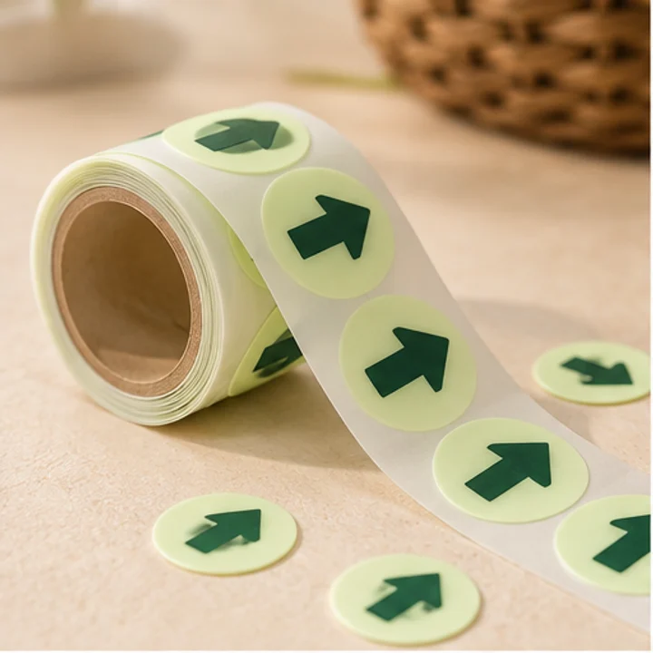 Glow-in-the-dark Sticker material and construction illustration