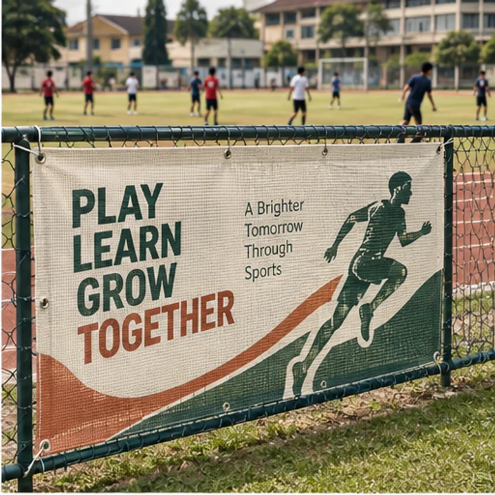 Mesh Banner: brand a sports ground - School sports fence