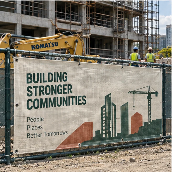 Mesh Banner: show your site name - Suitable construction-site fence