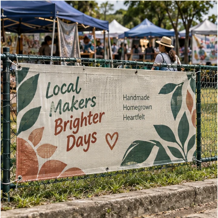 Mesh Banner: promote an outdoor market - Supported market perimeter