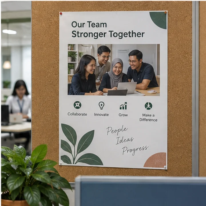 Poster: present a team update - Office noticeboard
