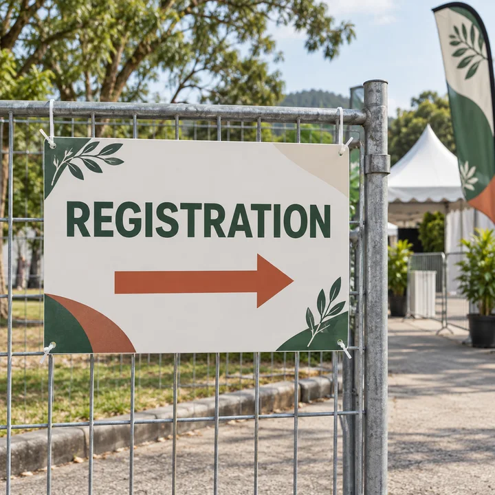 PP Hollow Board 4mm: point visitors in the right direction - Temporary event entrance