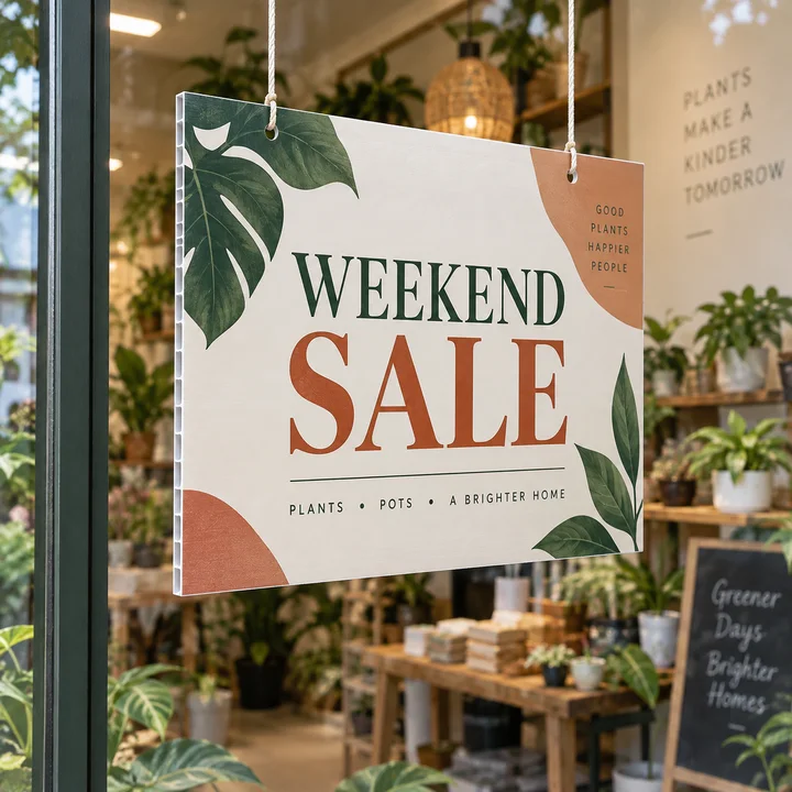 PP Hollow Board 4mm: promote a short-term offer - Shop window or supported display