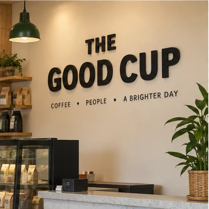 PVC Letters: name your business - Interior shop wall