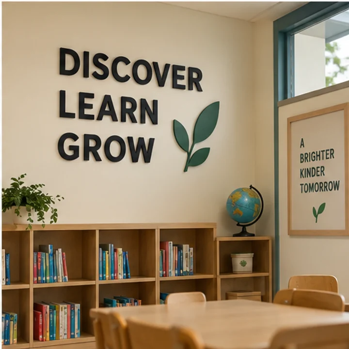 PVC Letters: identify a learning space - Interior wall