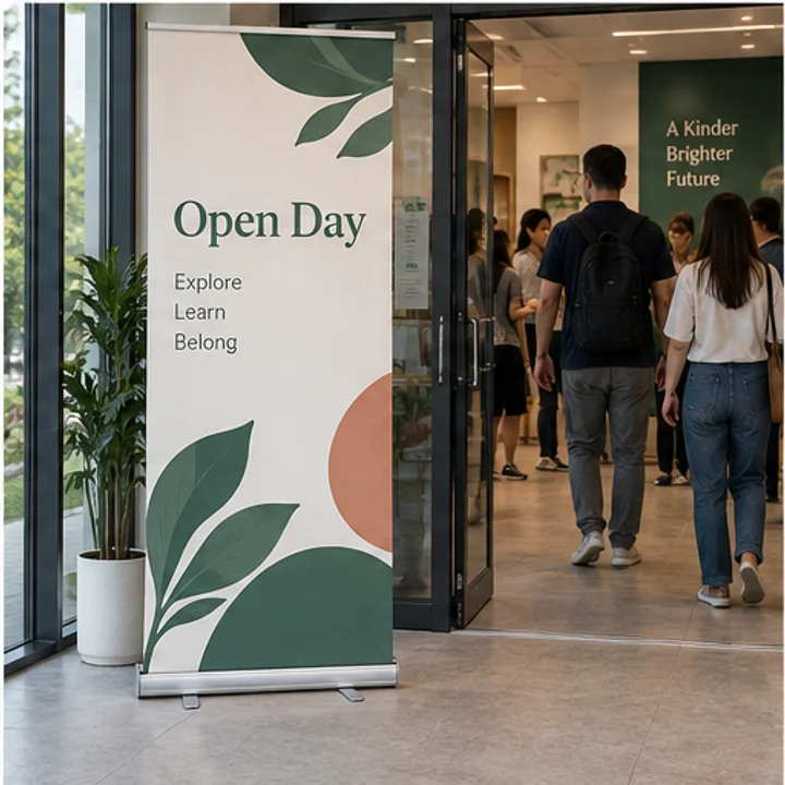 Roll-up Banner: promote a programme - Open-day entrance