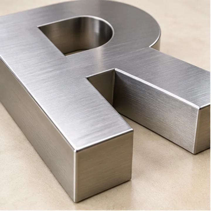 Stainless Steel Box Up Letters material and construction illustration