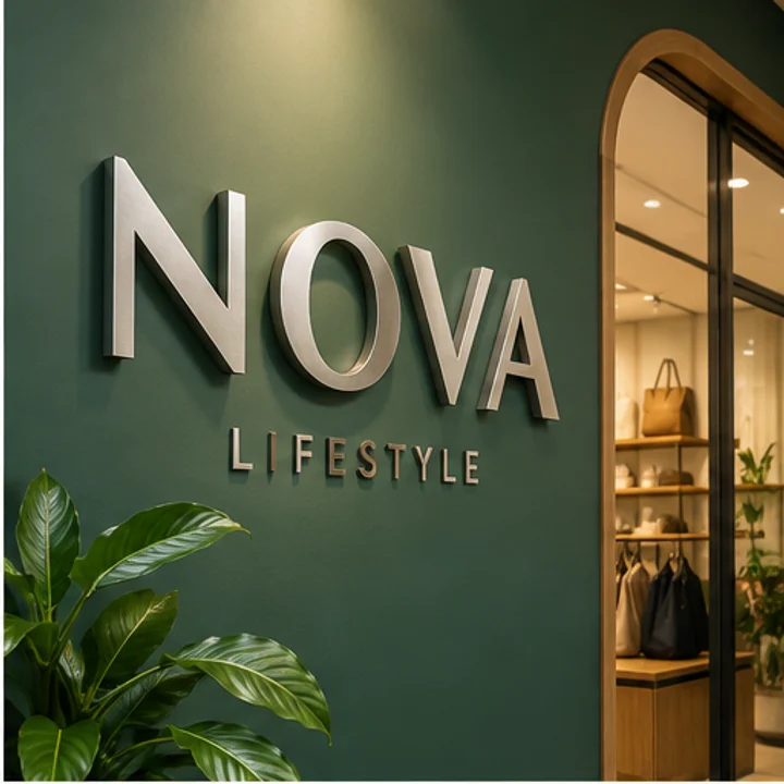 Stainless Steel Box Up Letters: present a premium logo - Retail wall