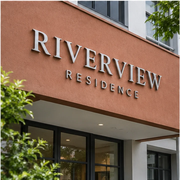 Stainless Steel Box Up Letters: name a building - Specified entrance installation